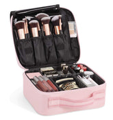 Professional  Makeup bag with Adjustable Dividers Pink